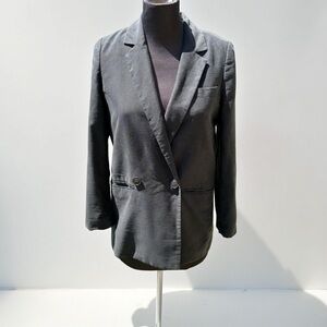 Madewell‎ Relaxed Double Breasted Blazer Black Office Business layering Size XS